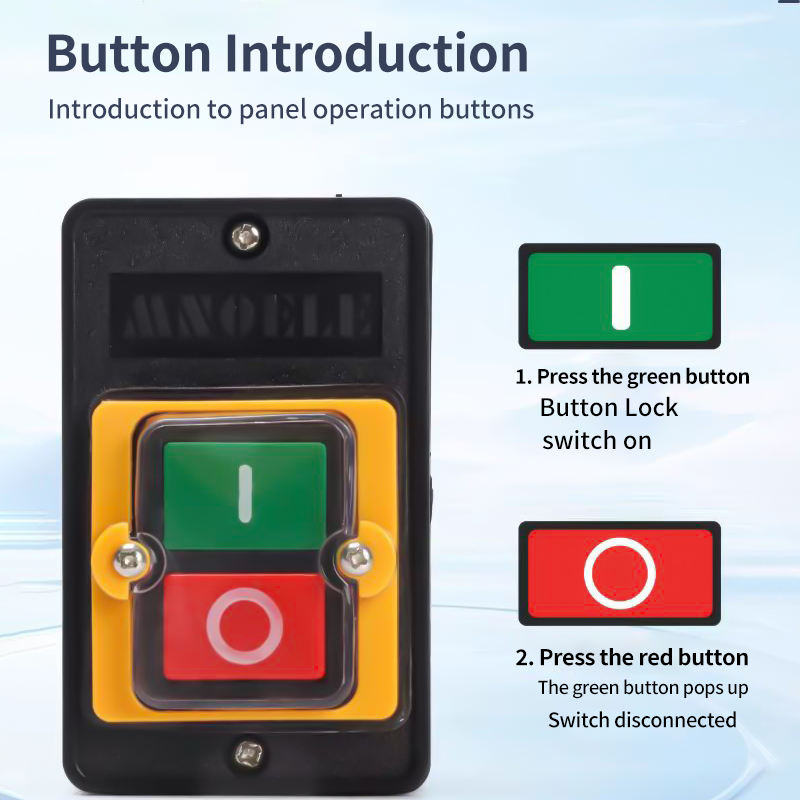 SHSNAO KAO-5H/5M Control Button Switch IP67 Waterproof Dustproof 10A/20A Metal ABS Copper Contacts Thickened Industrial Use