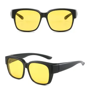 Gafas de sol polarizadas de gran tamaño, lentes amarillas, antirreflejos, para conducir