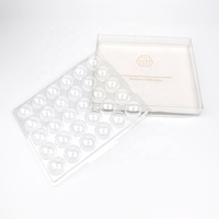 Boîte d'emballage de luxe à 30 cavités, boîte en plastique transparent pour chocolat, avec plateau à coque intérieure