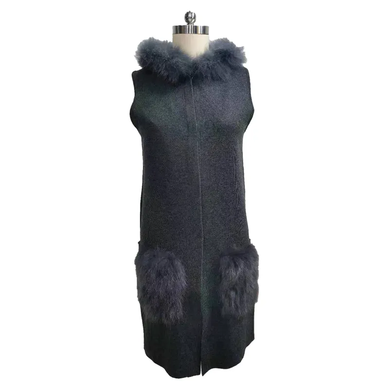 wholesale winter spring long black skirt woman plus size girls' dress & skirts with fur hoody