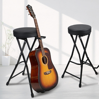 Tabouret de Guitare Pliant en Métal, Siège Portable pour Musicien, Repose-Pieds pour Scène, Studio, Maison