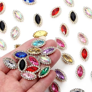 OLeeya 200 pièces de strass en verre œil de cheval dorés brillants à base griffe, pierres à coudre étincelantes pour bijoux DIY, boucles d'oreilles et pendentifs - Product Image 4