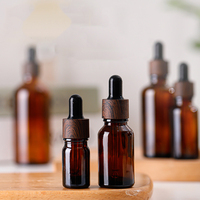Flacons compte-gouttes en verre ambré anti-UV de 5 ml à 100 ml, vides, avec compte-gouttes en bois foncé pour soins de la peau - Vente en gros