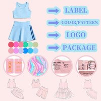 Ensembles Athlétiques Rayés pour Filles, Collection Été 2026, Meilleures Ventes, Tenues de Sport pour Filles, Ensembles de Yoga OEM pour Tout-Petits, Vente au Détail