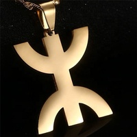 Pendentif symétrique en acier inoxydable Yiwu Aceon, motif africain berbère kabyle amazigh, découpe laser, symbole Afrique Berbères