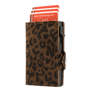 Casekey Fashion Leopard Print Leather Pop up Credit Cardholder <b>Wallet</b> Billetera Con Tarjetero Slim Rfid Blocking Card <b>Holder</b> - Product Image 2