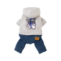 Warmer Weicher Winter-Hundepullover Haustierkleidung für Kleine Hunde Niedliche Mini-Teddybär Plüschtier-Outfits Plüsch-Hoodie und Shirt Puppenkleidung