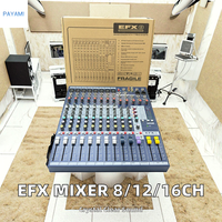 Console de mixage musicale haut de gamme 8/12/16 canaux avec 32 DSP, alimentation fantôme 48V, 2 AUX, égaliseur 3 bandes, balayage des fréquences moyennes, audio haute résolution