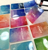 Badges d'identification personnalisés transparents et colorés pour invités, cartes d'identité des employés, badges de travail par département avec blocage RFID pour utilisation avec un passeport