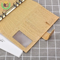 Reliure planenr compacte en cuir Croco A5 en beige