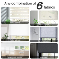 Cortinas Personalizadas de Doble Capa con Estampado y Persianas Enrollables Motorizadas con Control Remoto, Aptas para Oficinas y Hoteles