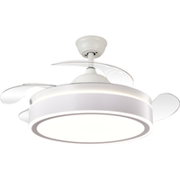Ventilateur de plafond électrique silencieux réversible avec télécommande et éclairage, 4 pales métalliques rétractables, moteur DC, 42/48 pouces, BreezeLux OEM ODM, garantie 2 ans