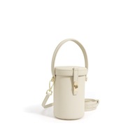 Tas Fashion 2026 Musim Semi Musim Panas Model Baru Kasual Kulit Asli Portabel Kapasitas Kecil Tas Bucket Dompet Wanita Penutup Kunci