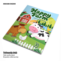 Livre de peinture à l'aquarelle sans dégâts sur le thème de la ferme pour les tout-petits et les enfants de 1 à 8 ans, cadeau d'anniversaire artistique, livres imprimés personnalisés