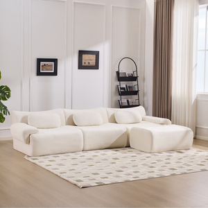 Carton Box Vacuum Compressed Cloud <b>Sofa</b> Multi Seater Corner Lounge <b>Set</b> Plush Velvet Fabric Settee Modern Design Eco-Friendly - Product Image 1