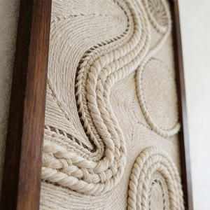 Arte Mural Texturizado con Cuerda de Estilo Wabi-Sabi para Interiores de Cafeterías - Product Image 2