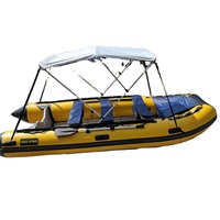 Bateau gonflable de bateau de pêche de 4.3m avec l'auvent et le sac de siège avant à vendre
