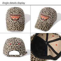 Gorra de béisbol personalizada de alta calidad con logotipo de imagen Vintage, gorra de algodón de 6 paneles, gorra de papá de leopardo con logotipo bordado informal a la moda Unisex