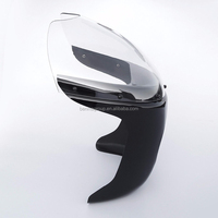 Phare universel de moto de 7 pouces, style rétro café racer, avec pare-brise