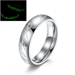 Lord Of The <b>Rings</b> Glow In Dark Magic <b>Ring</b> Steel Gold Unisex Fashion Jewelry Gift - Product Image 1