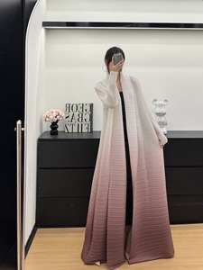 Muçulmano Tradicional das mulheres plissado Design <span class=keywords><strong>Cardigan</strong></span> Plus Size Robe Blusão Fábrica Miyake Abaya Original Designer Roupas - Product Image 5