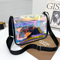 Damen Sommer Mode Single Shoulder Bag Kette Jelly Purse Messenger Bag Kleine wasserdichte PVC Clear Transparente Umhängetasche