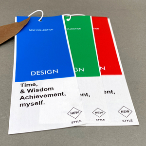 Etiqueta colgante de papel de lujo con logotipo impreso personalizado de alta calidad y <span class=keywords><strong>precio</strong></span> más bajo, con cordón para ropa - Product Image 3