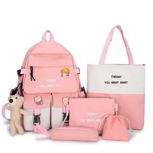 many pockets high cute boys teenage girls school backpack for girls bookbags