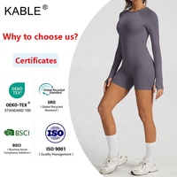 Combinaison de sport une pièce pour femme, coupe fessier galbée, dos évidé, séchage rapide, extensible dans quatre directions, respirante, sans couture, manches longues - Meilleures ventes