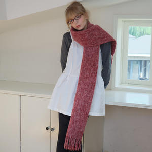 Écharpe châle en laine mélange 82% Duncan, style coréen d'hiver, épaisse, moelleuse, à longues franges, unie, coupe-vent, cache-cou pour femme, usage quotidien - Product Image 3