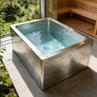 Baignoire autoportante carrée en acier inoxydable 304, écologique, pour bain froid, fabriquée sur mesure par ODM Factory Direct, idéale pour spa à domicile.
