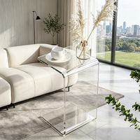 Table d'appoint en acrylique transparente sur mesure, pliée à chaud, moderne, pour salon et décoration intérieure