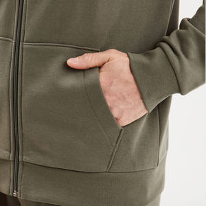 Sudadera con capucha de forro polar con cremallera para hombre, con acabado desgastado, lavado ácido y dobladillo sin rematar, corte regular, estilo streetwear audaz de primavera, moda personalizada - Product Image 4