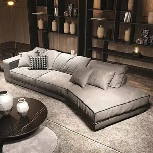 Italian Living Room Super Big Sofa Super Deep Sitting Wide High-backed Sofa Minimalist Velvet Couch