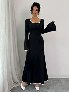 Nuovo Abito <span class=keywords><strong>Elegante</strong></span> 2026 in Stile Europeo e Americano <span class=keywords><strong>con</strong></span> <span class=keywords><strong>Scollo</strong></span> Quadrato, Colori Misti, Effetto Snellente per Signore - Product Image 4