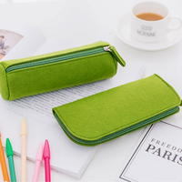 Porte-stylos portable en feutre avec fermeture éclair, grande capacité, durable, pour le bureau ou l'école, élégant organisateur de crayons