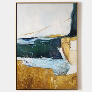 Peinture murale abstraite moderne faite à la main, grand format, style minimaliste, nature morte, sur toile texturée 3D, pour décoration intérieure, peinture à l'huile pour salle à manger - Product Image 1