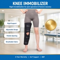 Attelle de soutien pour arthrite du genou, orthèse réglable pour jambe, fixation portable et pliable
