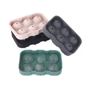Factory Eco-Friendly Multicolor 6 Connected Silicone Hockey Puck ice ball cube tray Mold