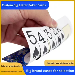 Cartes de <span class=keywords><strong>poker</strong></span> Sanwa Texas Hold'em personnalisées, de haute qualité, grand format, en plastique, avec emballage en boîte de couleur/cadeau - Product Image 2