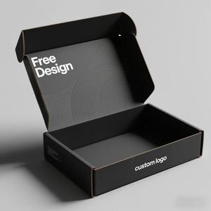 Corrugated Personalized Small Black Mailer Mailing Gift Boxes Custom Shipping Box For Small Business Shipping