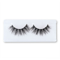 Faux cils 3D en vison, effet volume naturel, en bande, dans un emballage rectangulaire en acrylique transparent, réutilisables, pour revendeurs de cils
