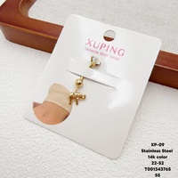 Bijou de piercing pour nombril XUPING, en alliage plaqué or 14 carats, avec zircon brillant, style classique