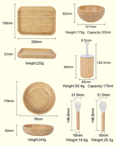 Tùy Chỉnh Sinh Thái Thân Thiện Với Thực Phẩm An Toàn Tre Sippy Cup Bé Tre Thực Phẩm Bát Muỗng Nĩa Ăn Đặt Bộ Đồ Ăn Trẻ Em Tre Tấm Set - Product Image 3