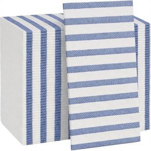 <span class=keywords><strong>Serviettes</strong></span> de table rectangulaires de luxe imprimées, écologiques, douces et absorbantes, en Airlaid premium 1 pli, effet lin, à rayures - Product Image 4