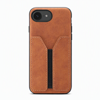 Étui portefeuille rétro en cuir PU pour iPhone 12 13 14 15 16 17 18 Series avec double fente pour cartes et support élastique, coque arrière