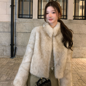 <span class=keywords><strong>Manteau</strong></span> en fausse fourrure de renard écologique pour femmes avec col montant, <span class=keywords><strong>manteau</strong></span> en fourrure épais et chaud pour l'hiver - Product Image 1