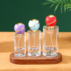 Botella de Perfume Cilíndrica de Vidrio Blanco Cristalino con Diseño de Tapa de Bola, Botella Transparente para Dispensar Cosméticos en Aerosol - Product Image 2