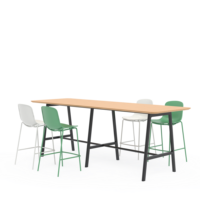 Table de bar de bureau minimaliste et durable au design moderne, en acier, avec levier ergonomique, taille personnalisable/roulettes, bureaux mobiles