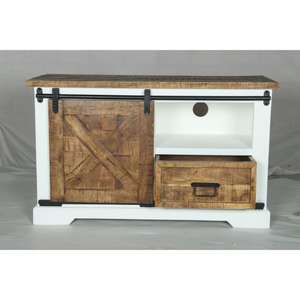 ตู้วางทีวี Muro สีขาวและสีขาวธรรมชาติ ตู้ข้างสไตล์โมเดิร์นหรูหรา ผลิตภัณฑ์ทำมือ ขายส่งสำหรับห้องรับประทานอาหาร - Product Image 4